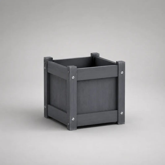 Fioriera quadrata da esterno in legno grigio antracite 40 × 40 × 42 cm